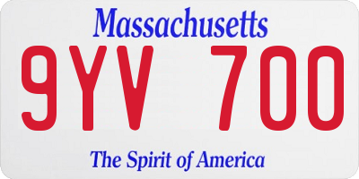 MA license plate 9YV700