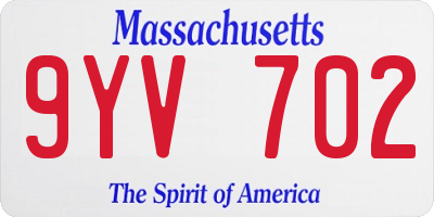 MA license plate 9YV702