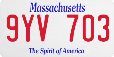 MA license plate 9YV703
