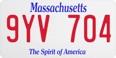 MA license plate 9YV704