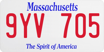 MA license plate 9YV705