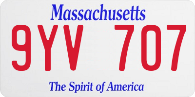 MA license plate 9YV707