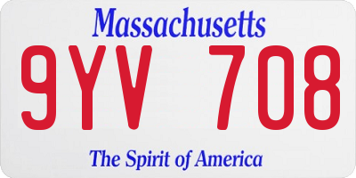 MA license plate 9YV708
