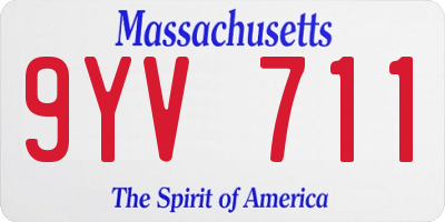 MA license plate 9YV711