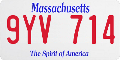 MA license plate 9YV714