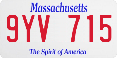 MA license plate 9YV715