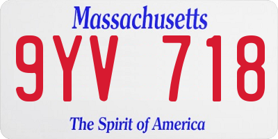 MA license plate 9YV718