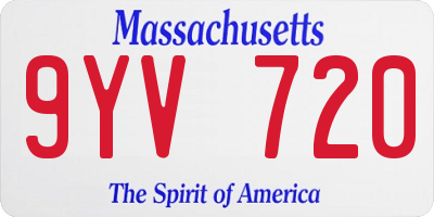 MA license plate 9YV720