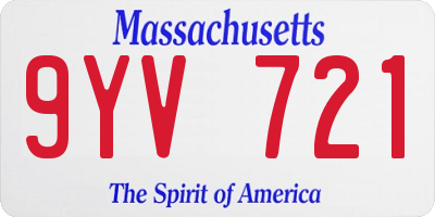 MA license plate 9YV721