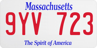 MA license plate 9YV723