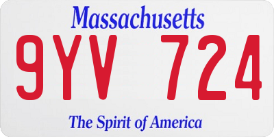 MA license plate 9YV724