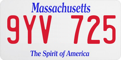 MA license plate 9YV725