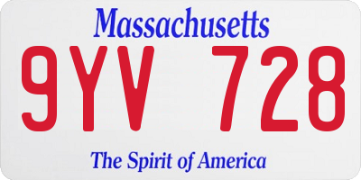 MA license plate 9YV728