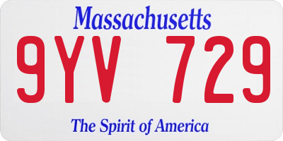 MA license plate 9YV729