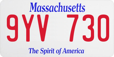 MA license plate 9YV730