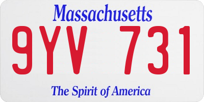 MA license plate 9YV731