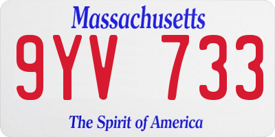 MA license plate 9YV733