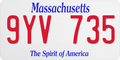 MA license plate 9YV735