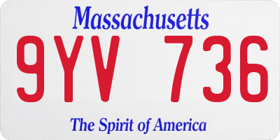 MA license plate 9YV736