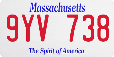 MA license plate 9YV738