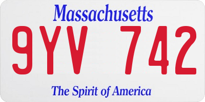 MA license plate 9YV742