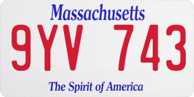 MA license plate 9YV743