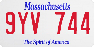 MA license plate 9YV744