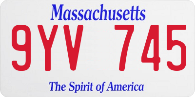 MA license plate 9YV745