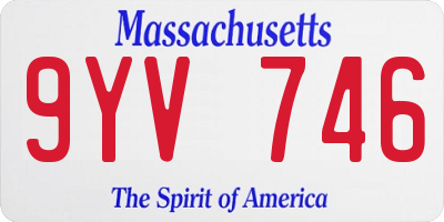 MA license plate 9YV746