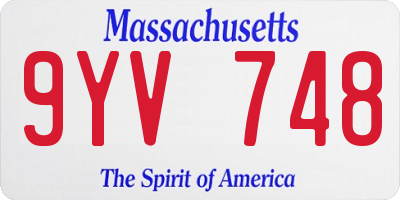 MA license plate 9YV748