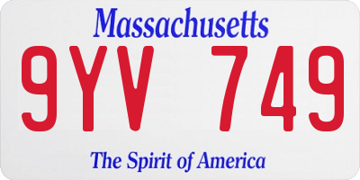 MA license plate 9YV749