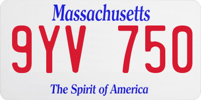 MA license plate 9YV750