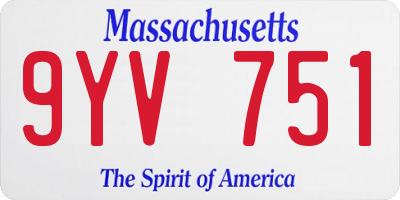 MA license plate 9YV751