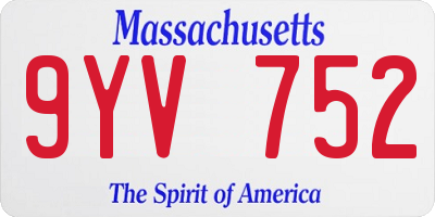 MA license plate 9YV752