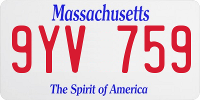 MA license plate 9YV759
