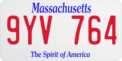 MA license plate 9YV764