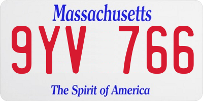 MA license plate 9YV766