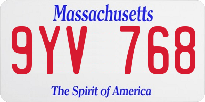 MA license plate 9YV768