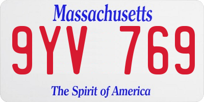 MA license plate 9YV769