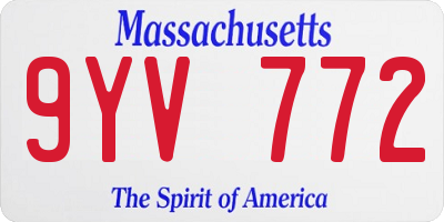 MA license plate 9YV772