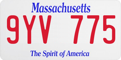 MA license plate 9YV775