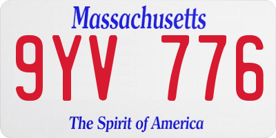MA license plate 9YV776