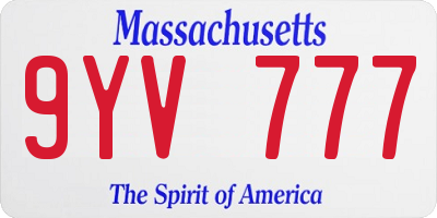 MA license plate 9YV777