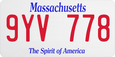 MA license plate 9YV778