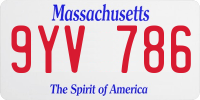 MA license plate 9YV786