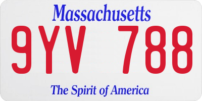 MA license plate 9YV788