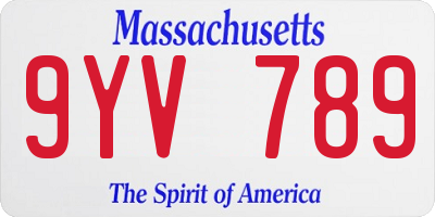 MA license plate 9YV789