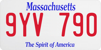 MA license plate 9YV790