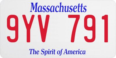 MA license plate 9YV791
