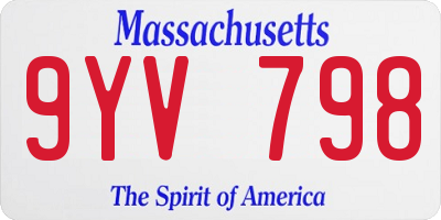 MA license plate 9YV798